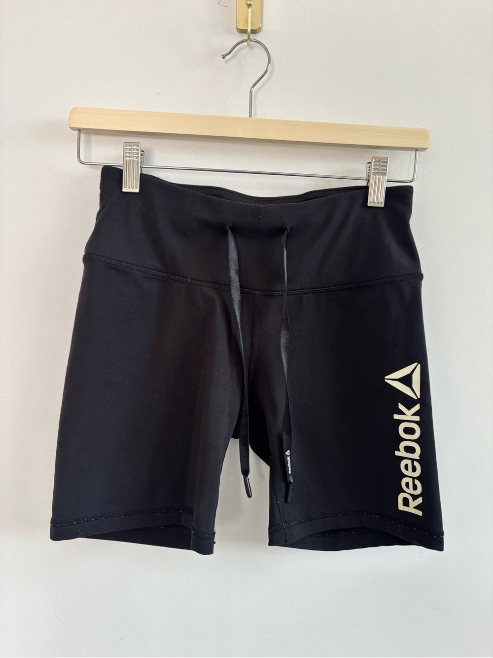 Classic Reebok Women's Black & White Athletic Bike Shorts-Size Small- Athleisure
